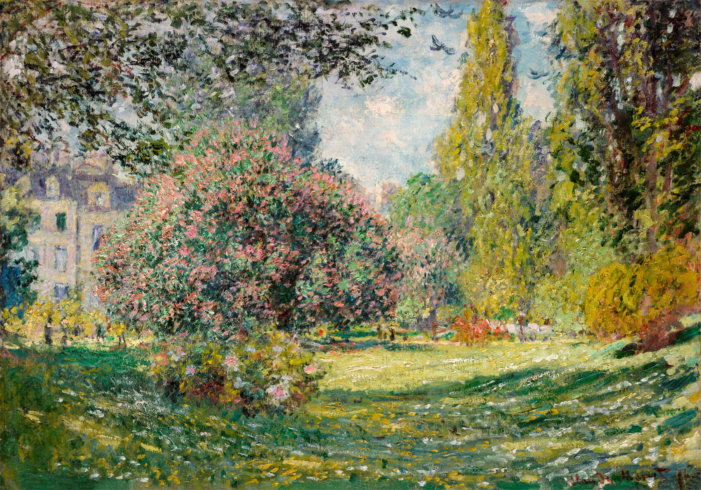 Die Landschaft des Parc Monceau von Claude Monet (1867) Poster