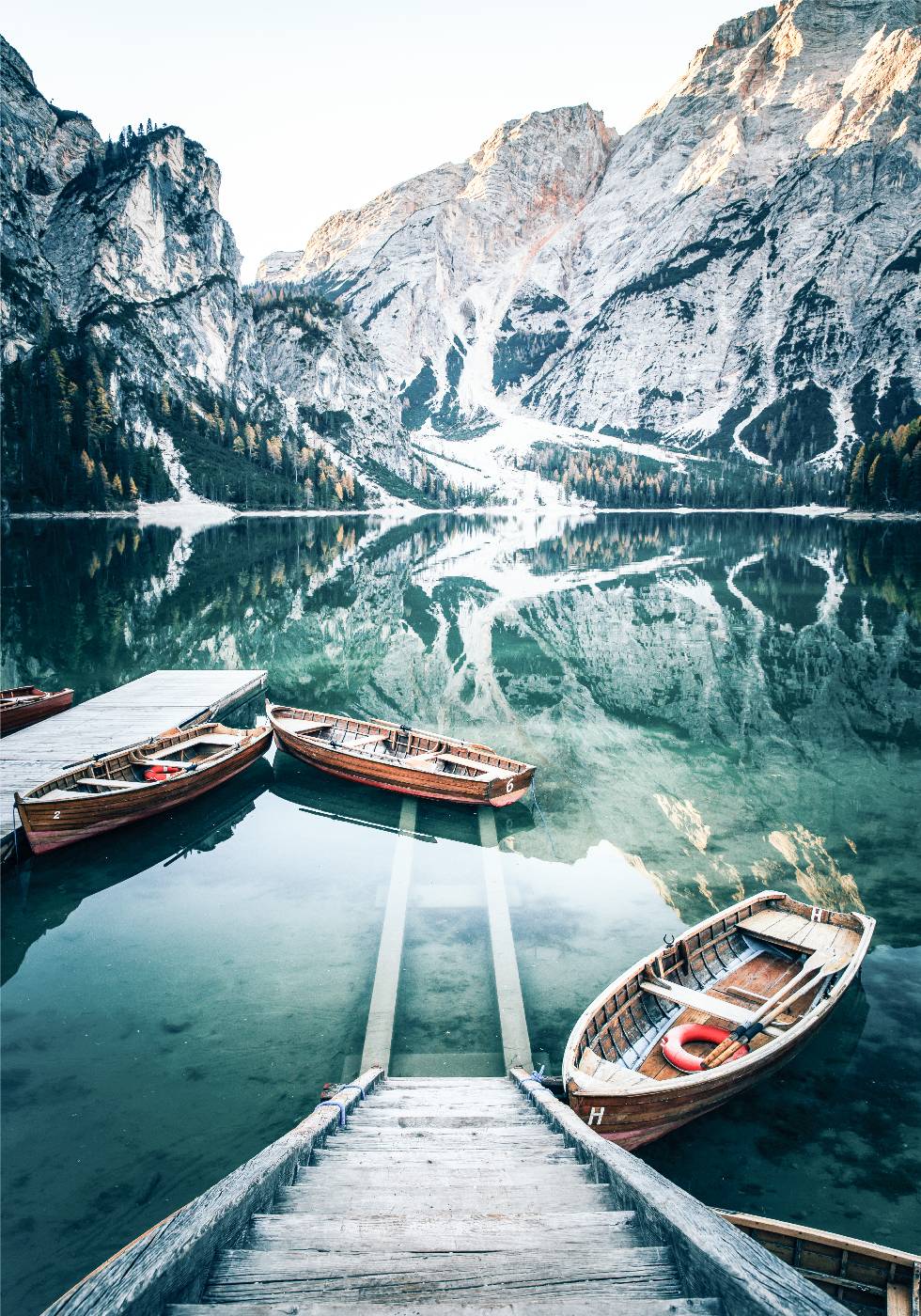 Boat In The Braies Lake Plakat - Posterbox.no