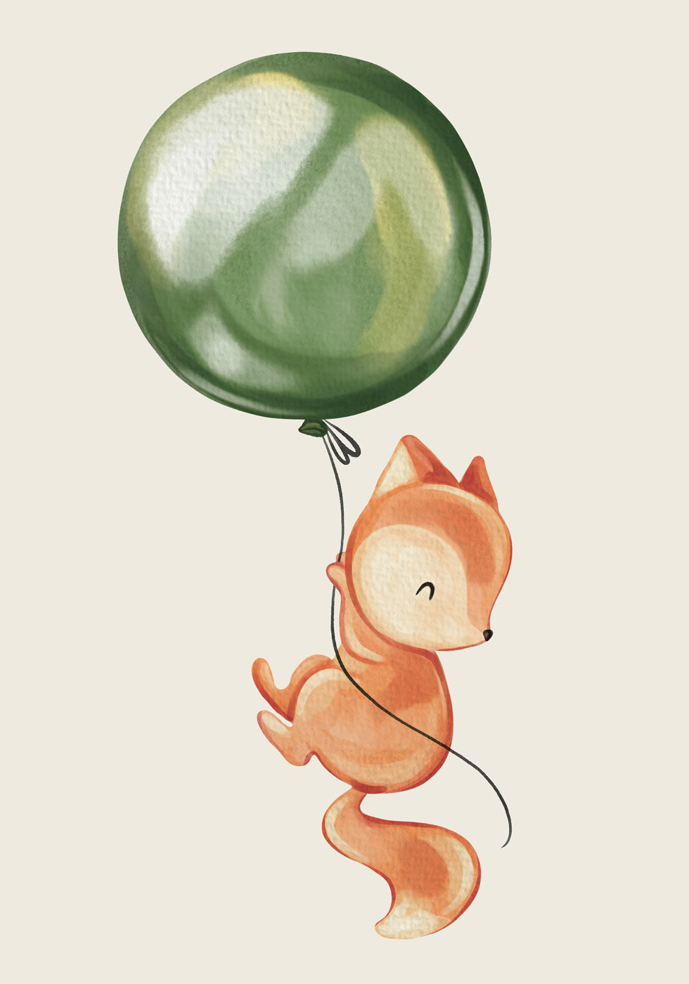 Fox Holding Balloon Nursery Plakat - Posterbox.no