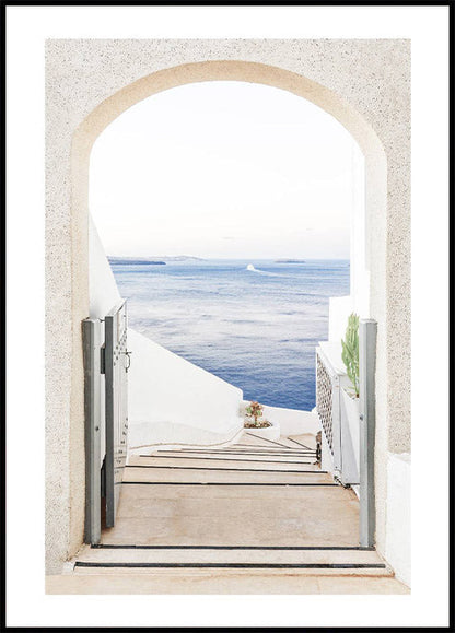 Santorini Greece Staircase Plakat - Posterbox.no