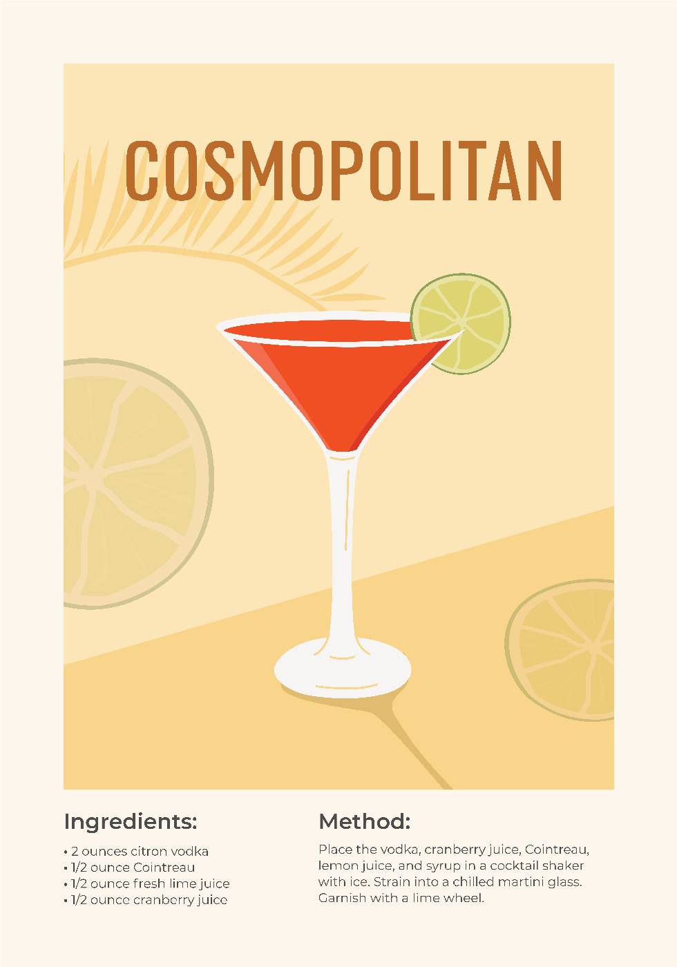 Cosmopolitan Cocktail Plakat - Posterbox.no