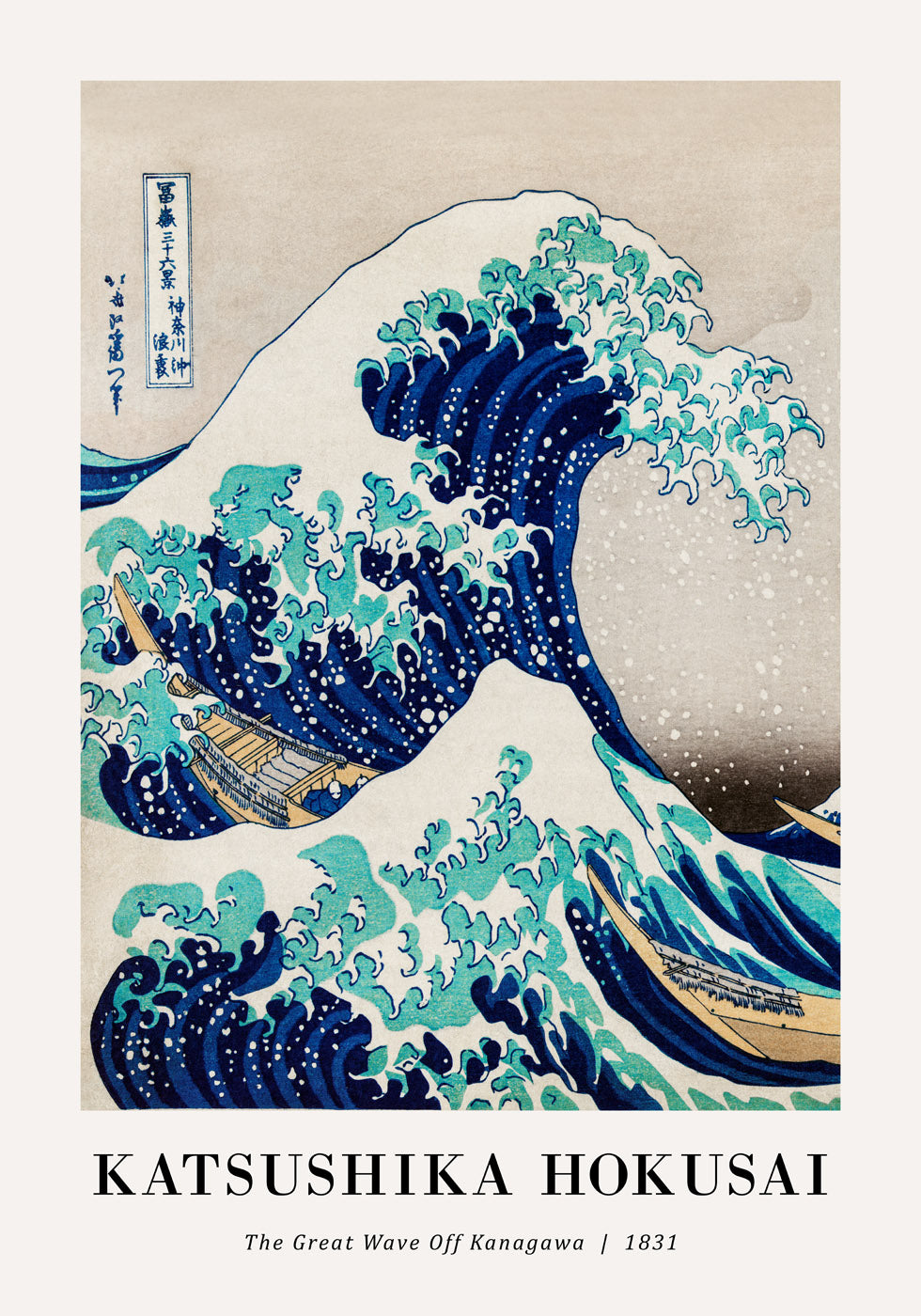 The Great Wave Off Kanagawa by Katsushika Hokusai Plakat - Posterbox.no