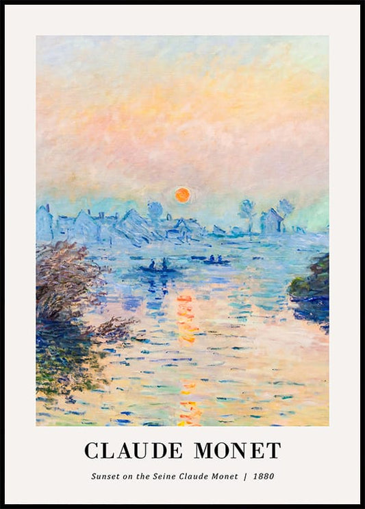 Sonnenuntergang an der Seine Claude Monet Poster