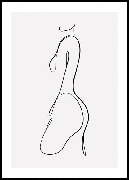 a black and white drawing of a woman's body