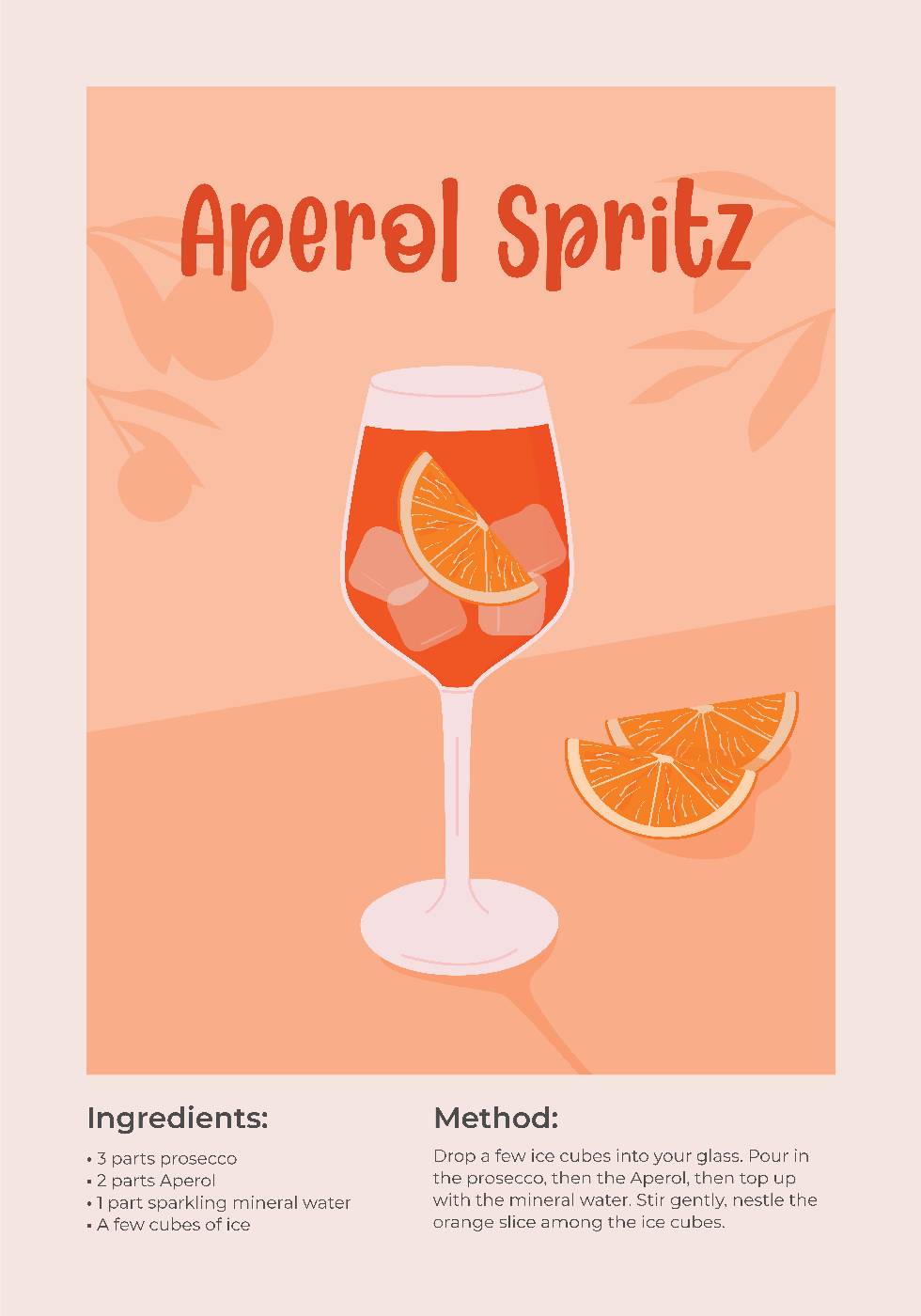 Aperol Spritz Cocktail Plakat - Posterbox.no