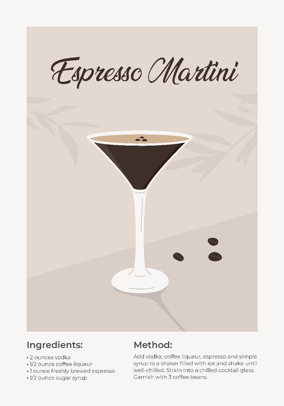 Espresso Martini Cocktail Plakat - Posterbox.no