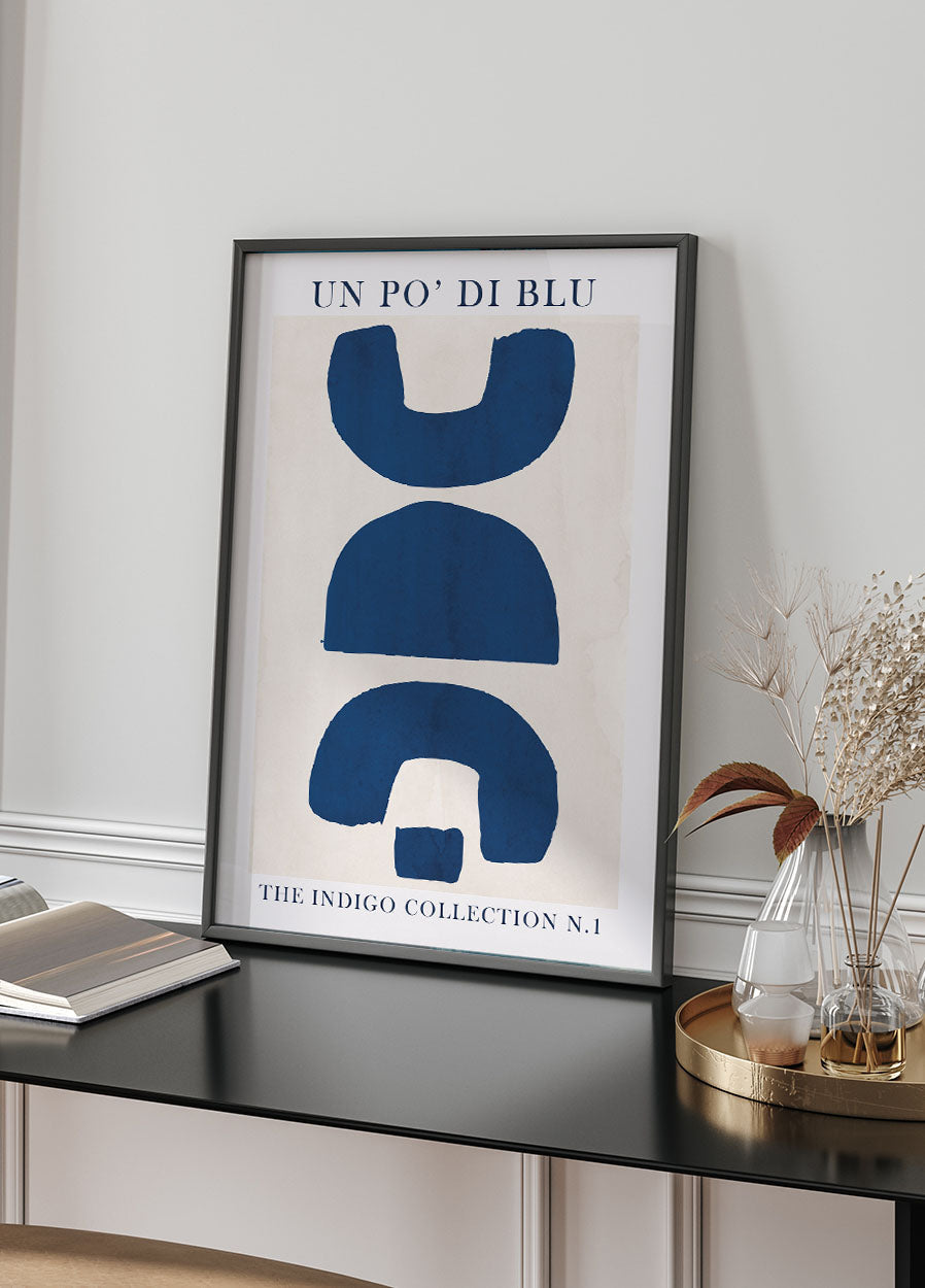 Blaue Formen Kunst Poster