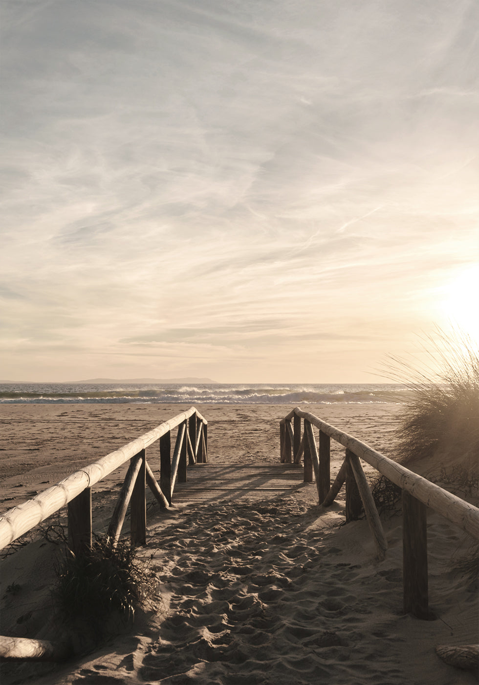 Poster Holzweg zum Meer 