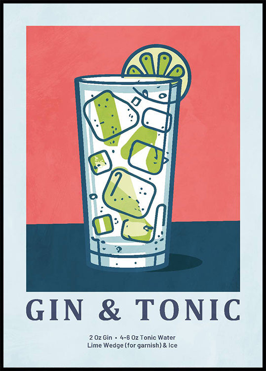 Refreshing Gin and Tonic Drank Poster