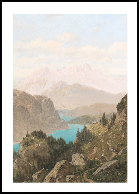 Poster Malerischer Blick auf Königssee und Untersberg