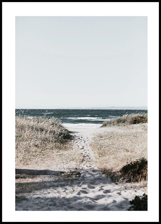 Poster Sandiger Weg zum Meer 