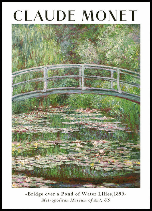 Poster Claude Monet - Brücke über einem Seerosenteich