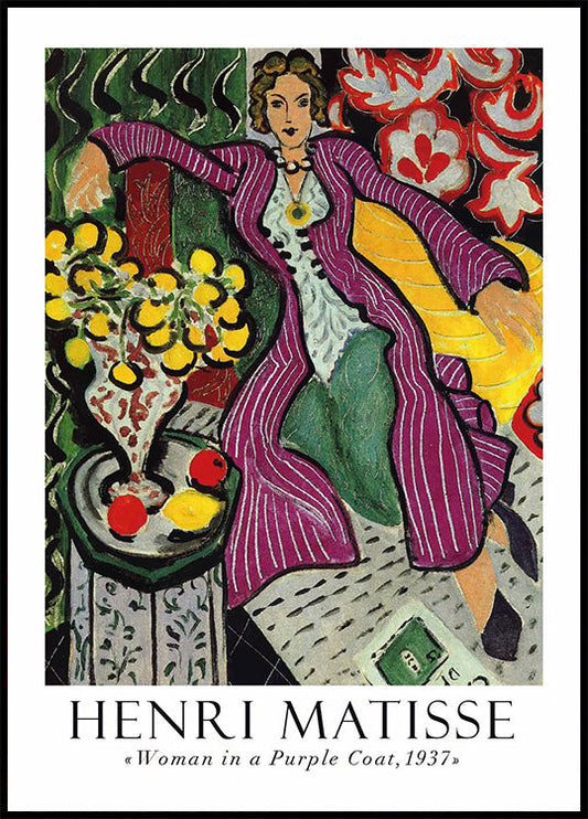 Henri Matisse - Frau im lila Mantel Poster 