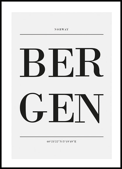 Poster Stadt Bergen