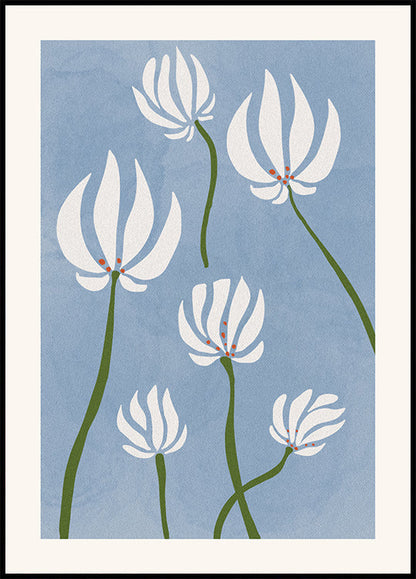 Weiße Blumen Poster 