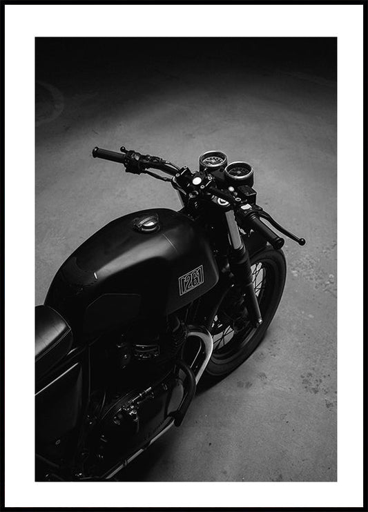 Schwarzes Motorrad Poster 