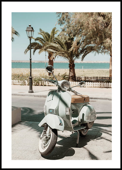 Blauer Vespa-Roller Poster 