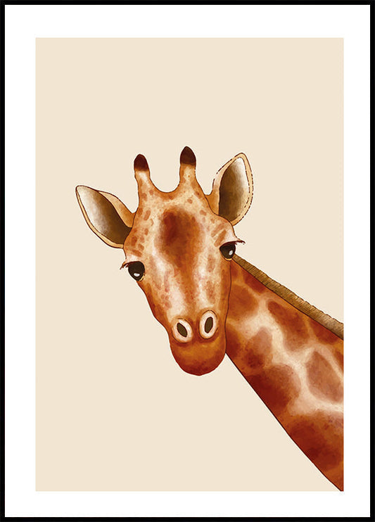 Neugierige Giraffe Poster