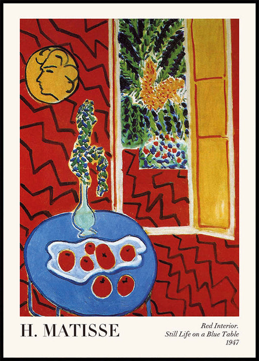 Henri Matisse – Rotes Stillleben auf einem blauen Tisch_Тека Poster 