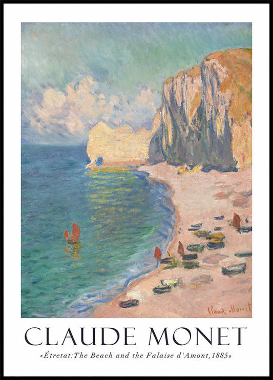 Claude Monet - Étretat, Der Strand und die Falaise d'Amont Poster 