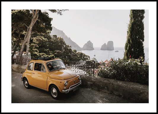 Poster Kleines orange Auto in Capri 