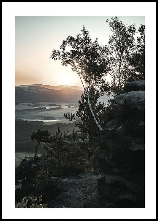 Poster Sonnenaufgang im Nationalpark, Schweiz 