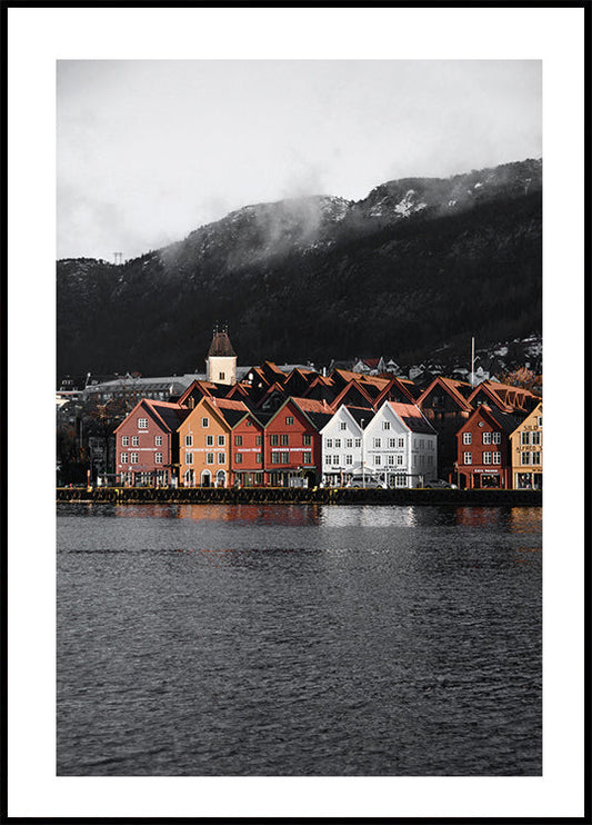 Bryggen Waterfront, Norwegen Poster