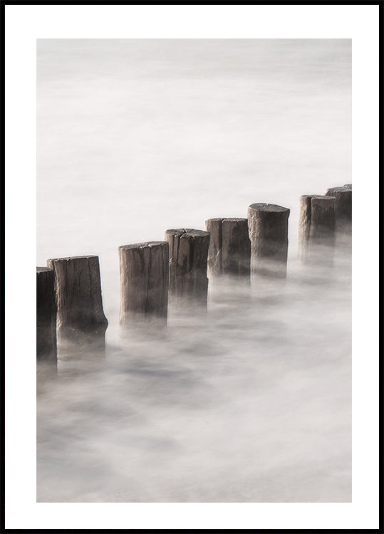 Poster Haufen in einem dichten Nebel 