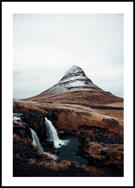 Poster Berg und Wasserfälle Kirkjufell 