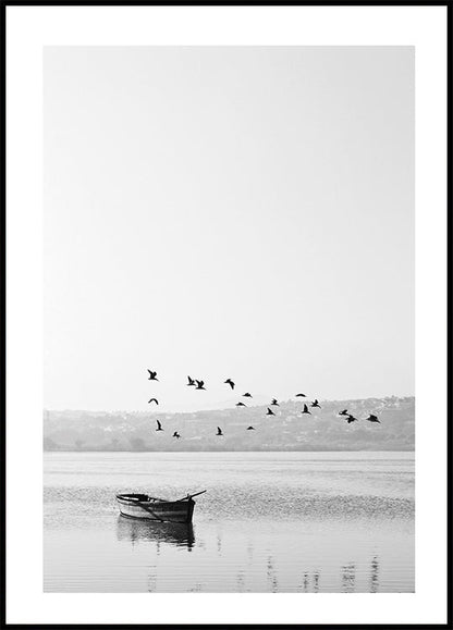 Poster Vögel über dem See 