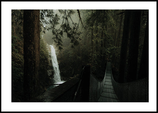 Poster Wasserfall im Wald 