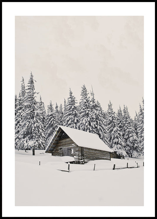 Hütte im Schnee Poster 