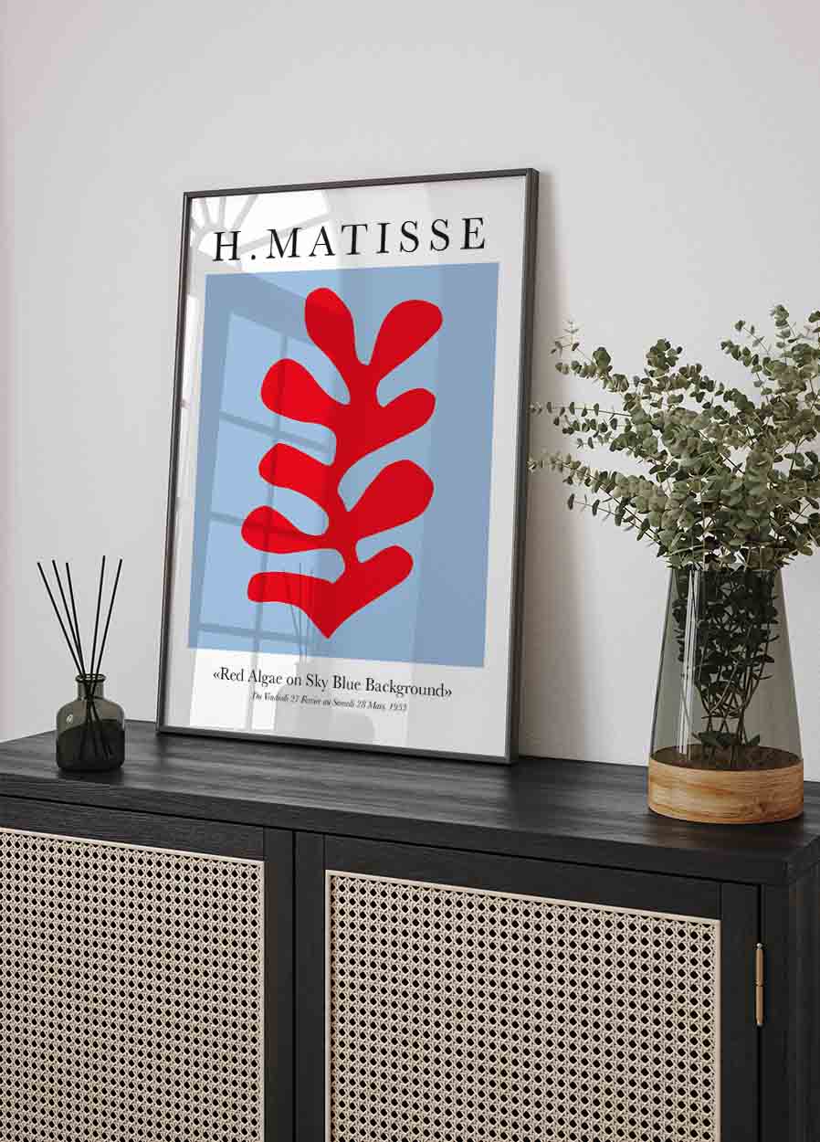 H. Matisse Rote Algen auf himmelblauem Hintergrund Poster 