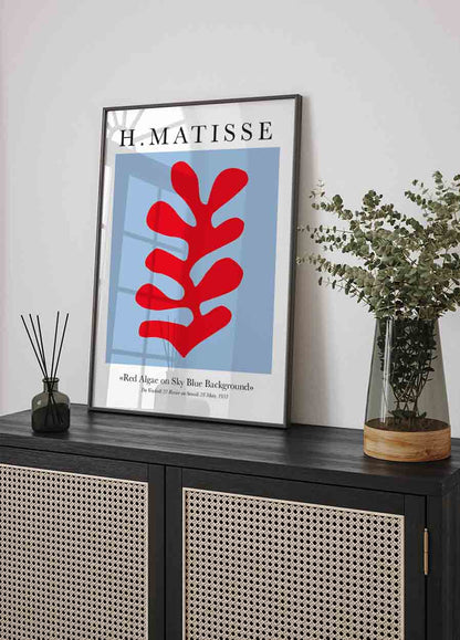 H. Matisse Rote Algen auf himmelblauem Hintergrund Poster 