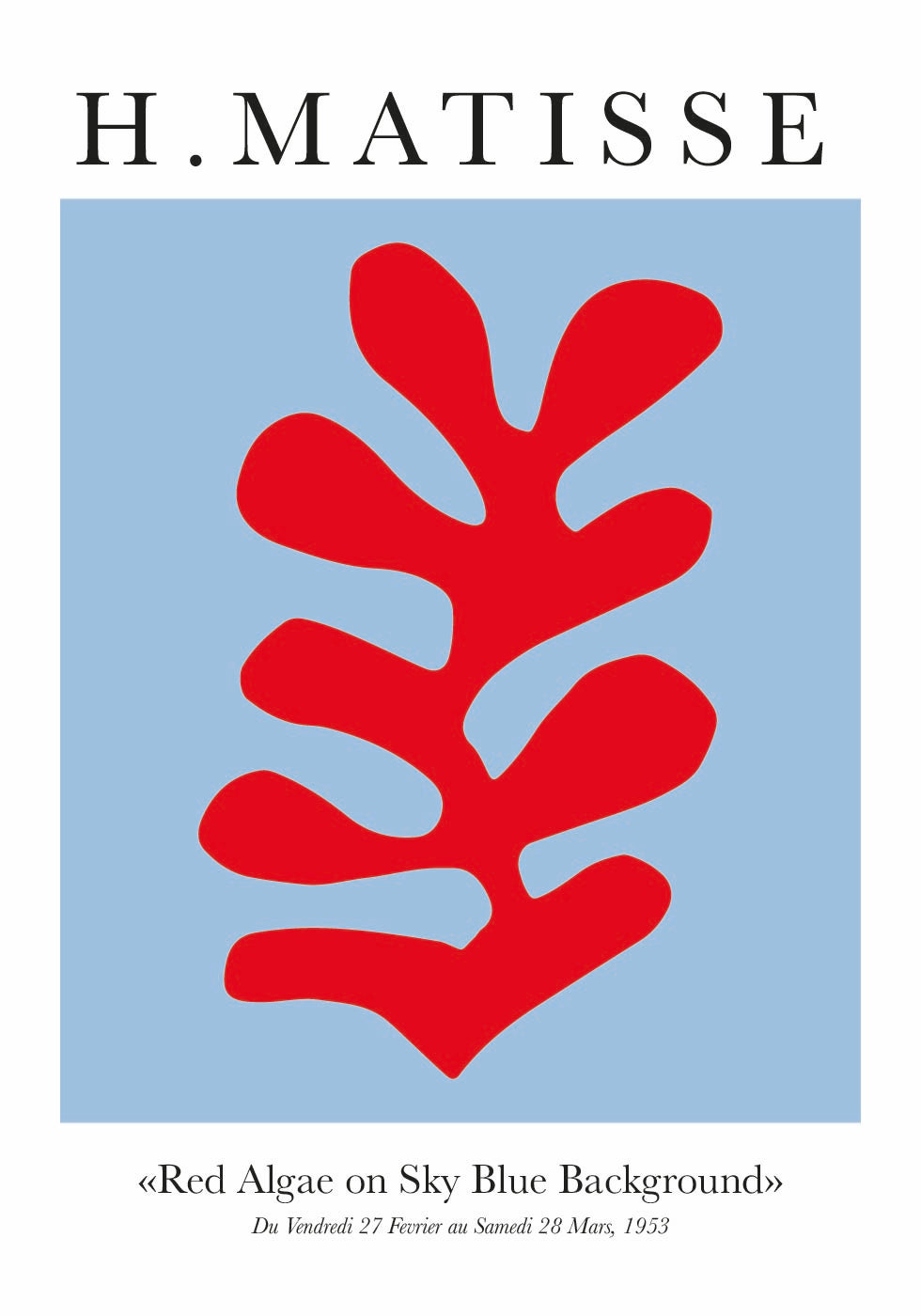 H. Matisse Rote Algen auf himmelblauem Hintergrund Poster 