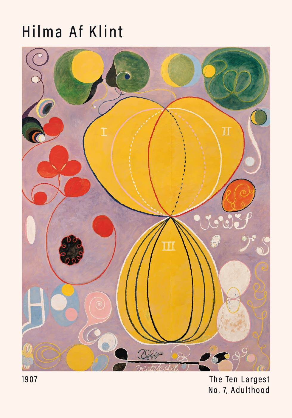 Abstract Art by Hilma Af Klint, 1907, Adulthood Poster