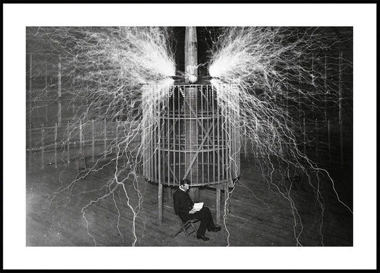 Nikola Tesla Elektrizität im Labor Poster 