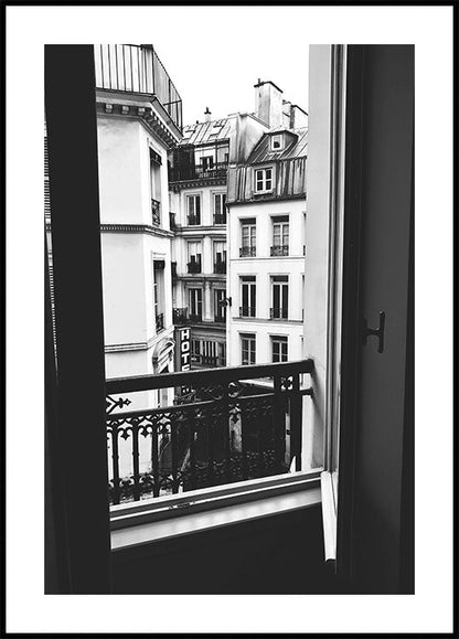 Cityscape View from a Window Poster