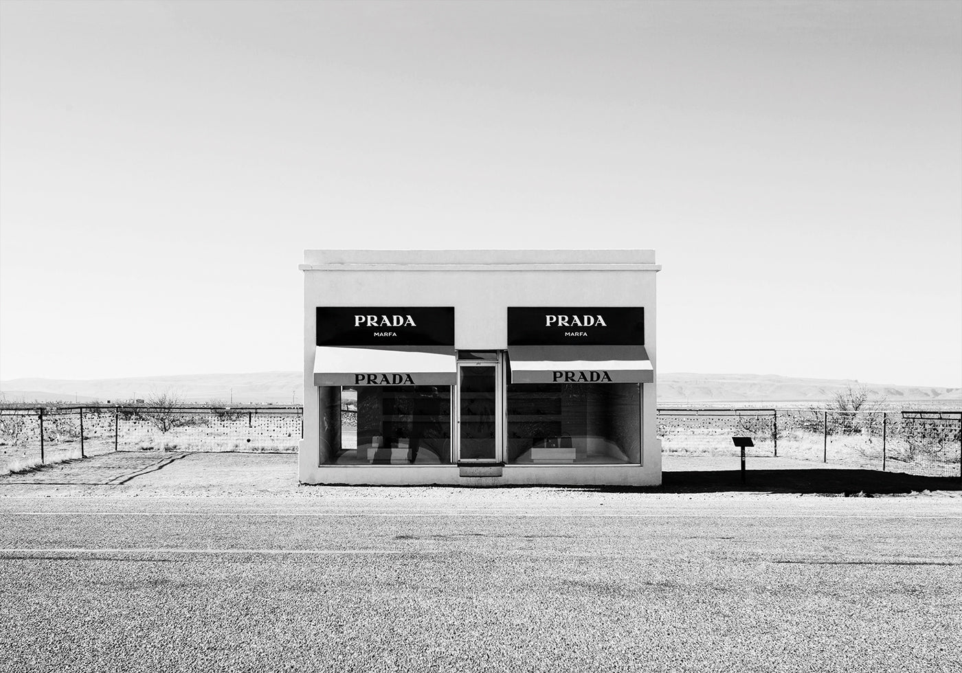 Prada Marfa Schwarz-Weiß-Poster