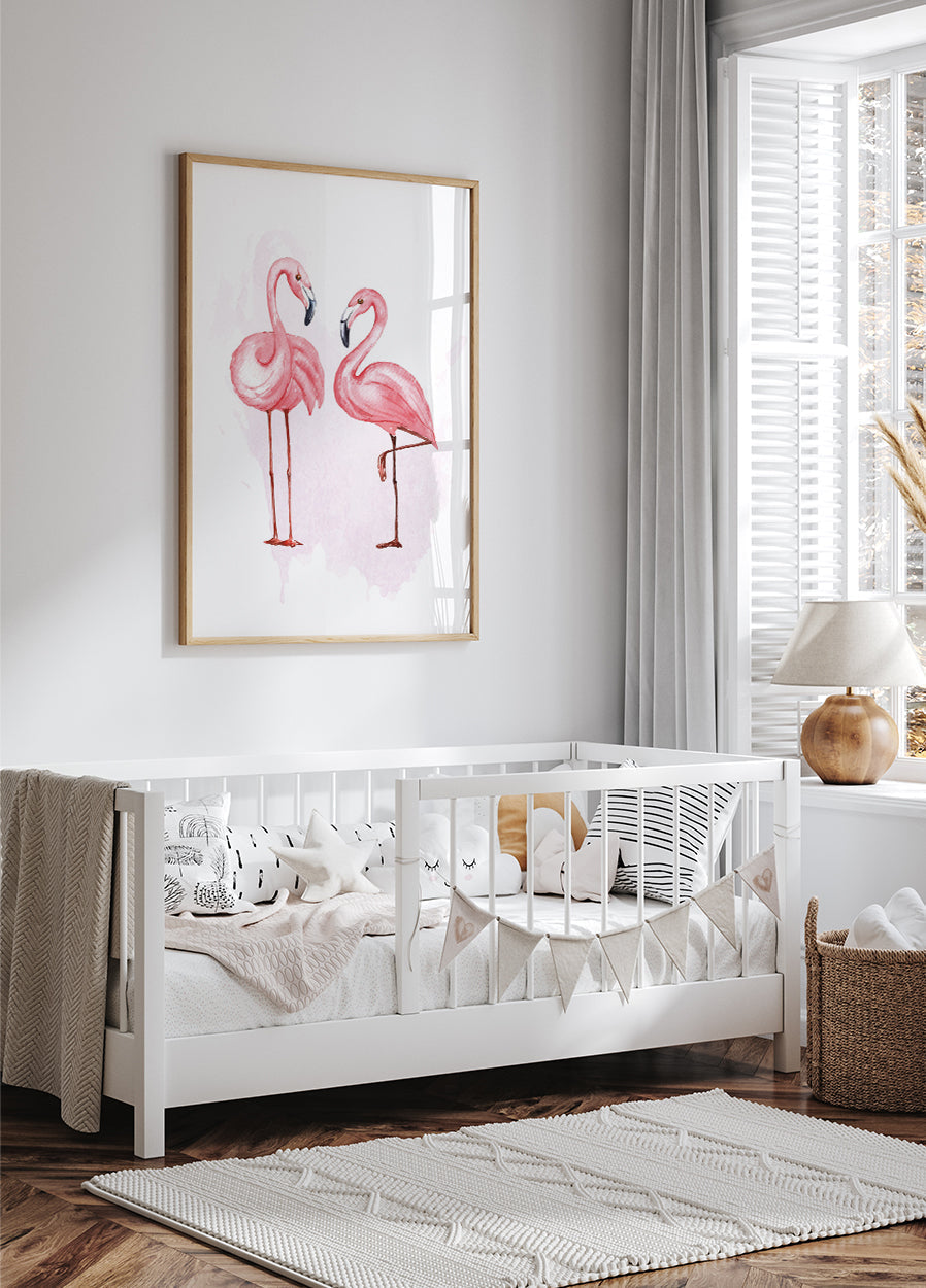 Elegantes Flamingo-Duett Poster