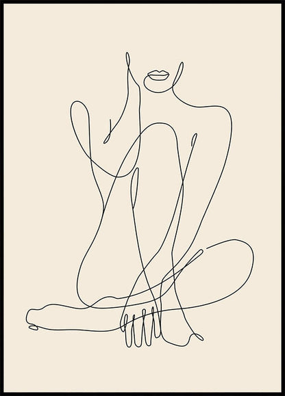 Woman Body Line Art Drawing Plakat - Posterbox.no