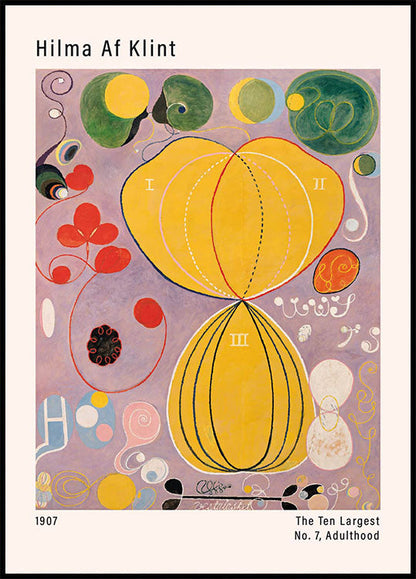 Abstract Art by Hilma Af Klint, 1907, Adulthood Poster