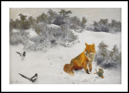 Fuchs in Winterlandschaft von Bruno Liljefors Nr. 2 Poster 