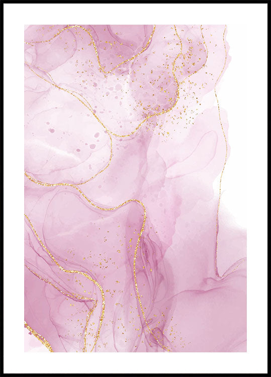 Abstract Pink and Gold Art Poster