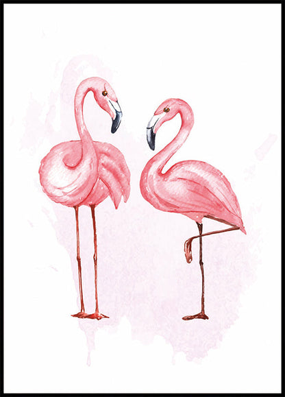 Elegantes Flamingo-Duett Poster