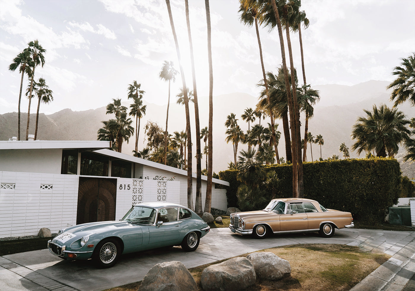 Poster Retro-Autos in Palm Springs 